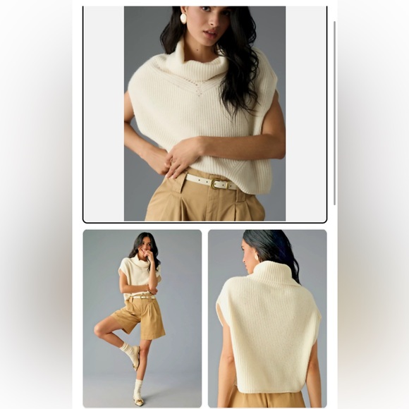 Anthropologie Sweaters - Anthropologie Enza Oversized Ribbed Cashmere Sweater Vest Small